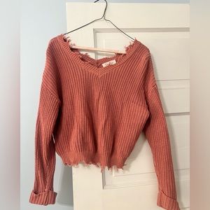 Fringe cropped sweater